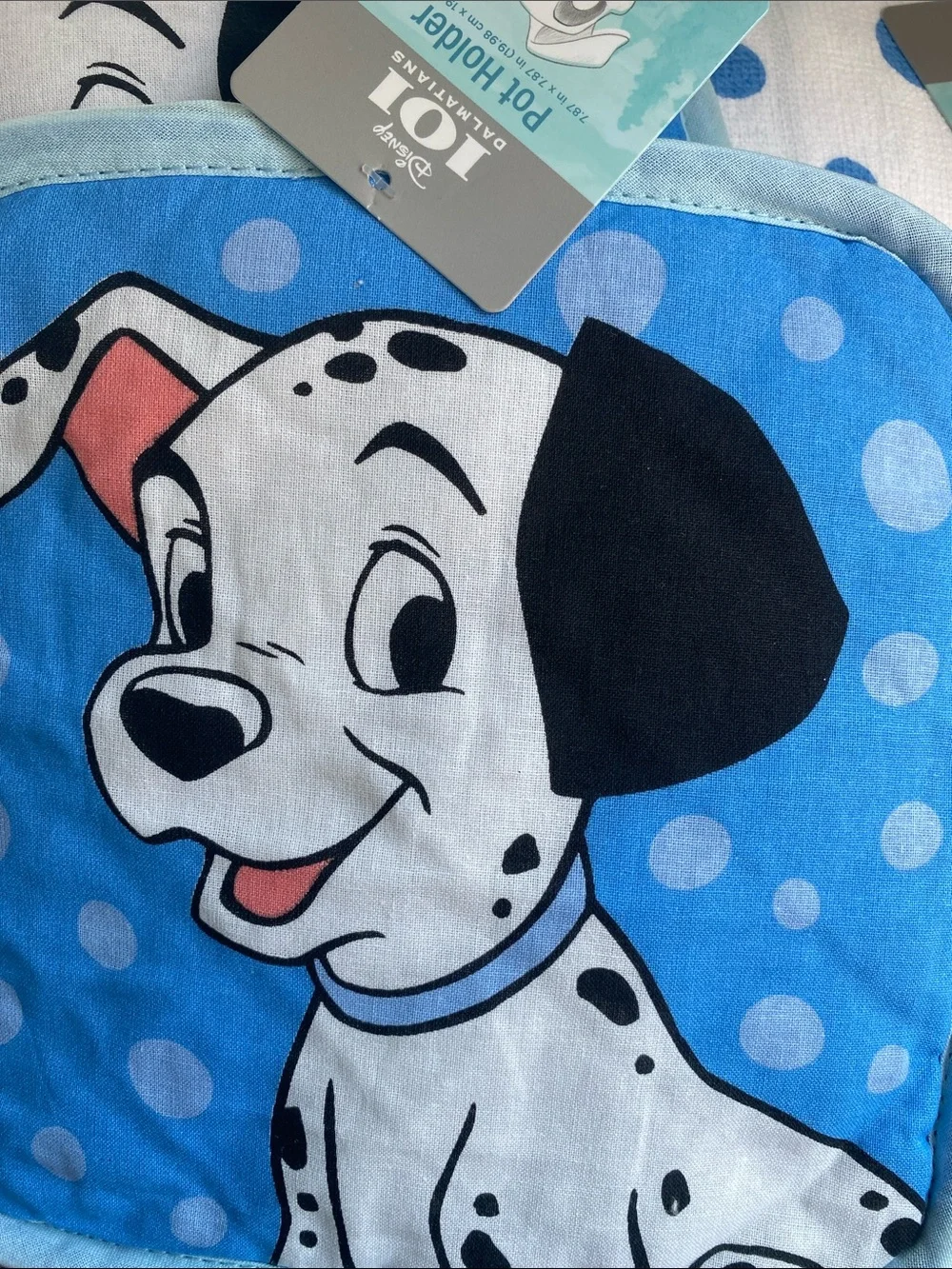 101 Dalmatians Blue Dot Kitchen Towel & Pot Holder Set
